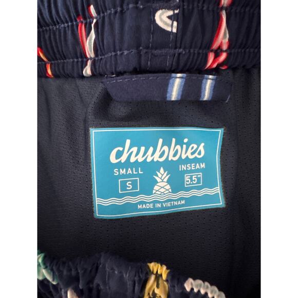 Men's Chubbies Neon Lights Classic Swim Trunks size 5.5 in Navy Blue size S - Picture 5 of 5